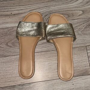 Old Navy Metallic Gold Slide Sandals